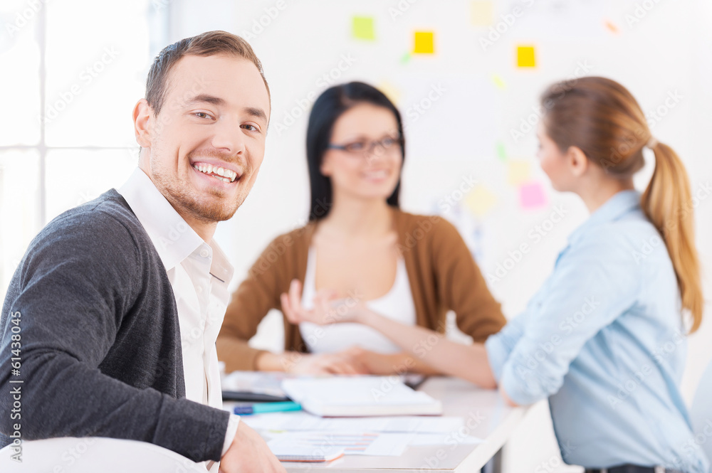 Fototapeta premium Confident in his team.