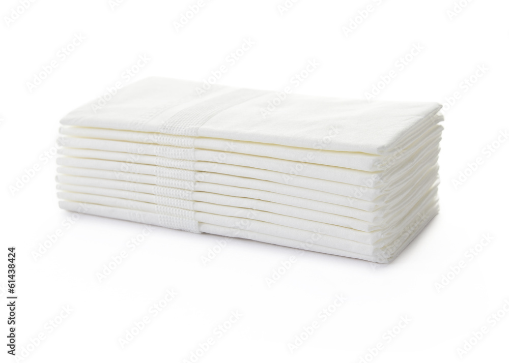 tissue paper stack on white background with clipping path tissue paper stack on white background with clipping path