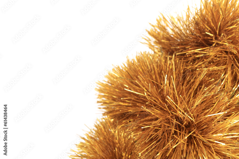 Fototapeta premium Bunch of hristmas golden tinsel.