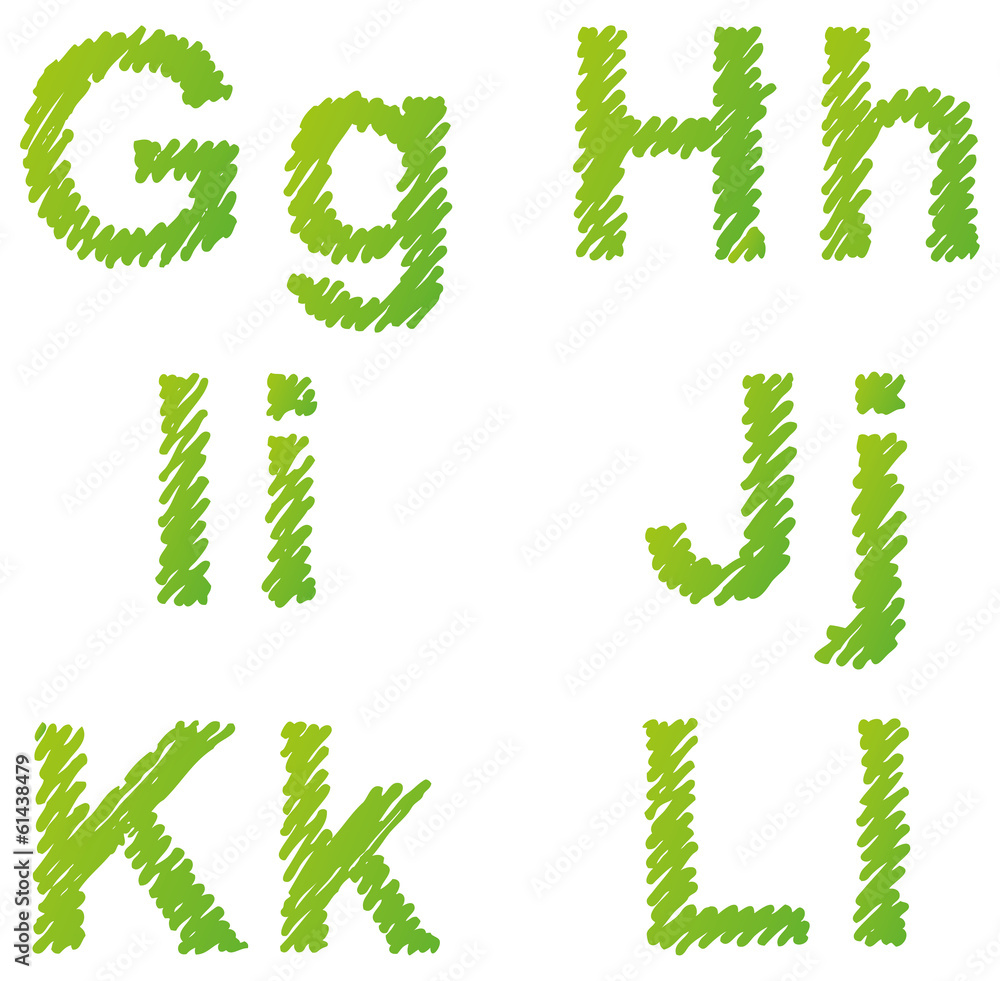 Vector hand-drawn font shaded marker Vector hand-drawn font shaded marker