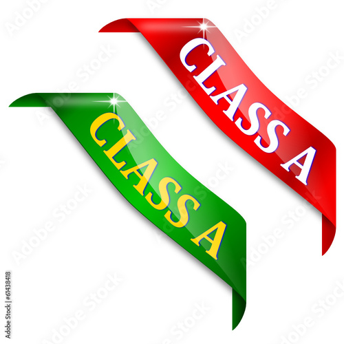 Two labels with the words "Class A" - vector