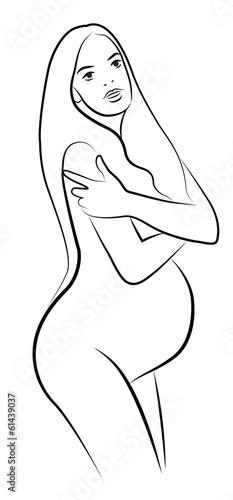 Beautiful Pregnant Woman Sketch
