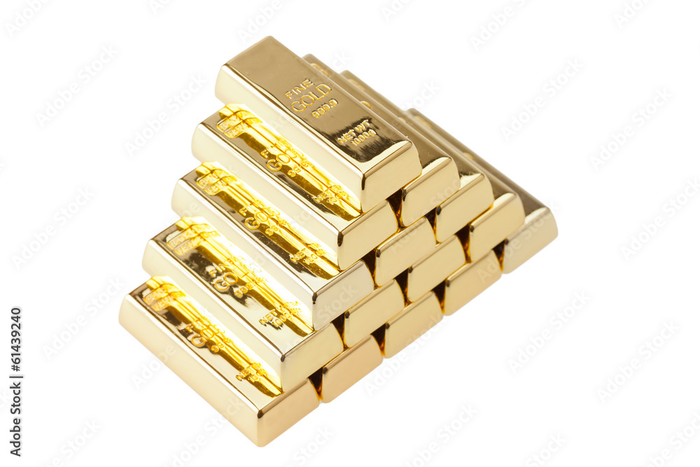 ingots of gold combined by a pyramid ingots of gold combined by a pyramid