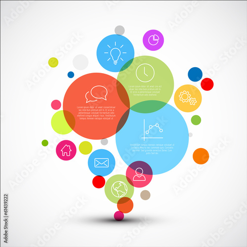 Vector diagram infographic template with various circles