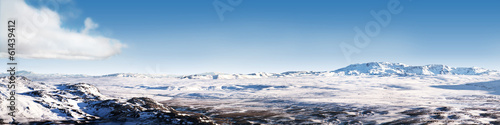 Islandzki lodowy pustynny krajobraz panorama 4x1 Stosunek