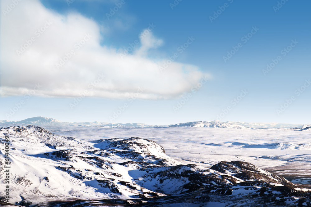 Icelandic snow desert landscape