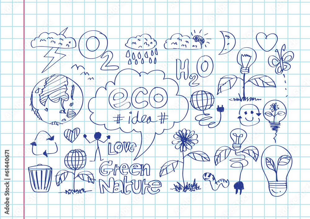 Eco Idea Sketch and Eco friendly Doodles Eco Idea Sketch and Eco friendly Doodles