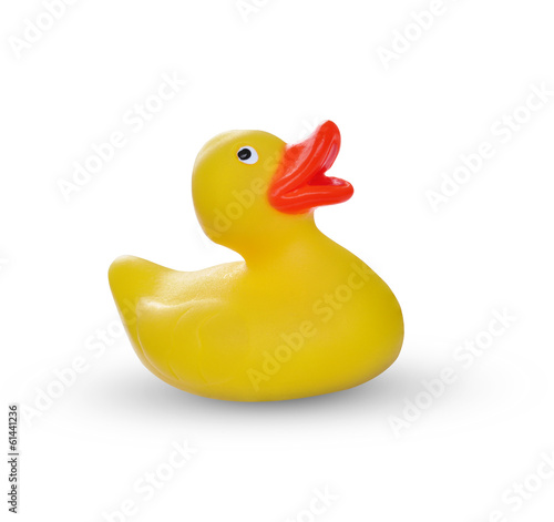 yellow rubber duck isolated on white