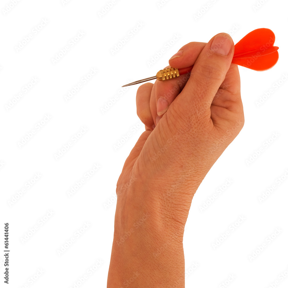 Hand with dart - aim, objective etc metaphor Hand with dart - aim, objective etc metaphor