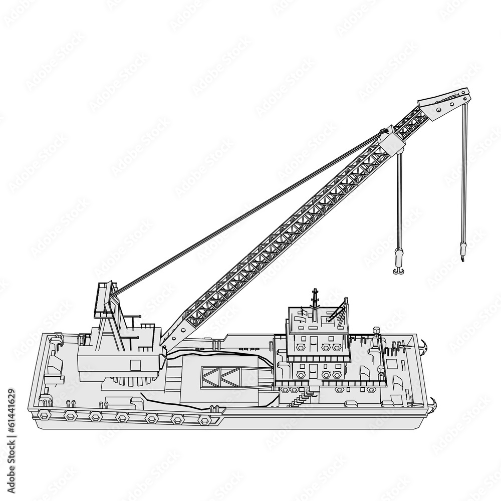 cartoon image of floating crane cartoon image of floating crane