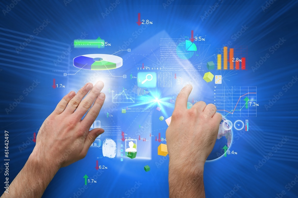 Composite image of hands pointing and presenting Composite image of hands pointing and presenting