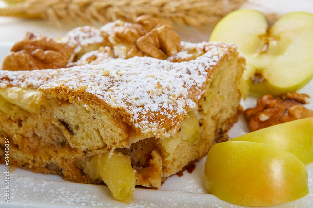 slice of tasty homemade apples pie