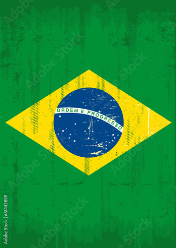 Brazilian vertical grunge flag