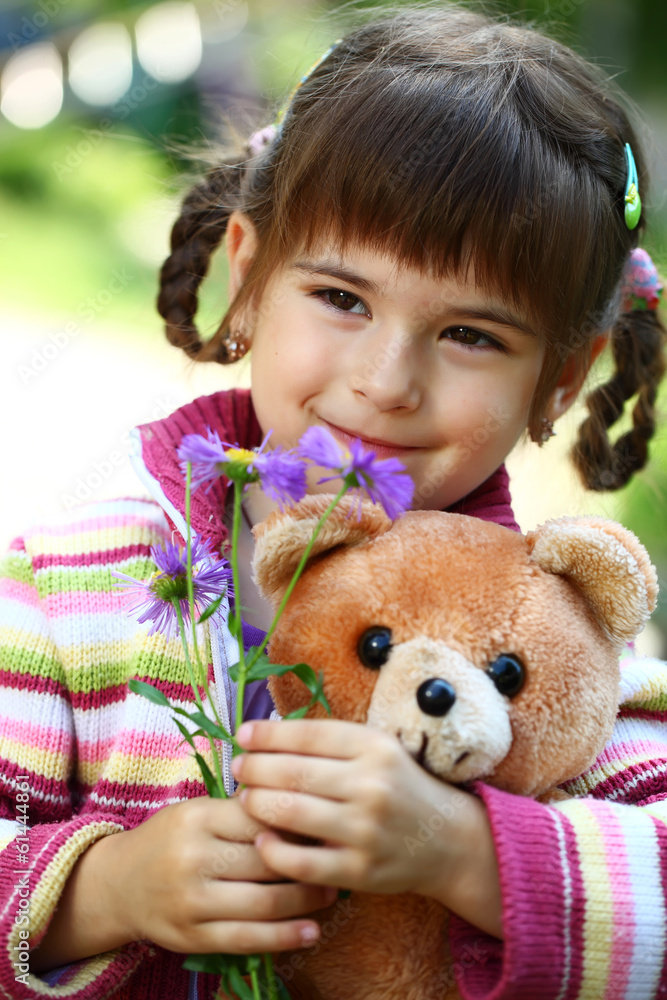 Little girl with bear Little girl with bear