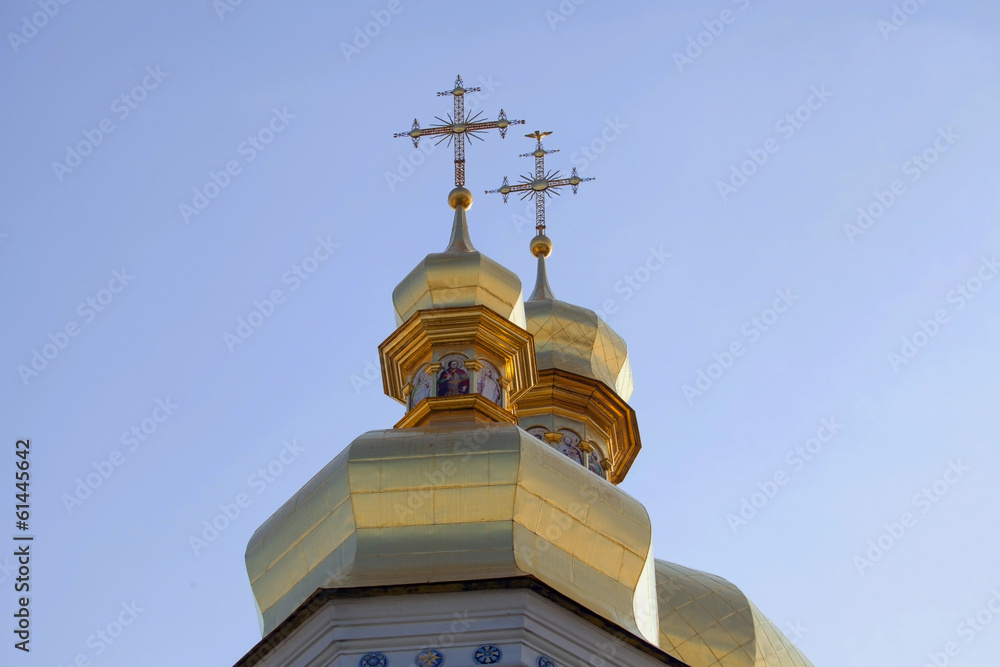Cupolas of Caves Monastery in Kiev.