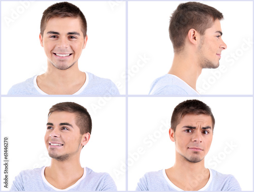 Collage of handsome emotion...