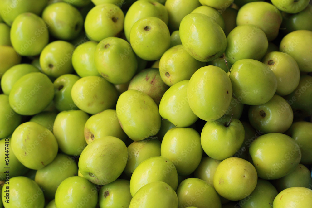 Green apples in the market Green apples in the market