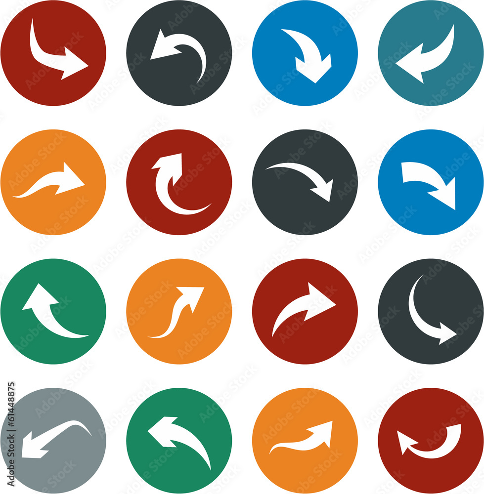 Flat arrow icons. Flat arrow icons.