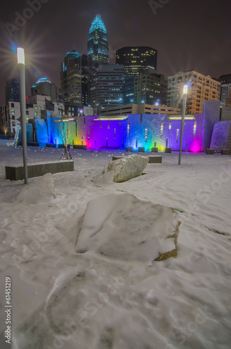 charlotte queen city skyline near romare bearden park  photo