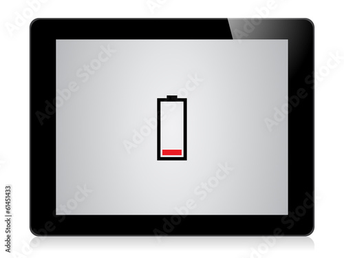Tablet mit niedrigem Akkustand