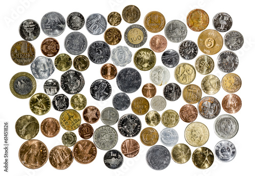Coins of different countries of the world