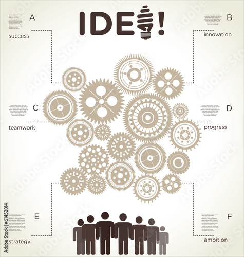 Business Concept with Gear Illustration