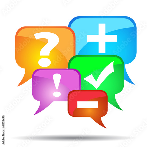 Coloured vector speech bubbles cloud