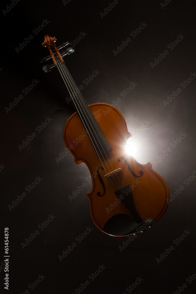 violin with smoke