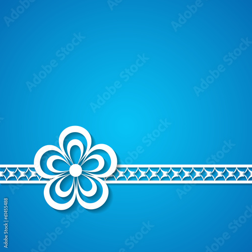 blue background with a floral border