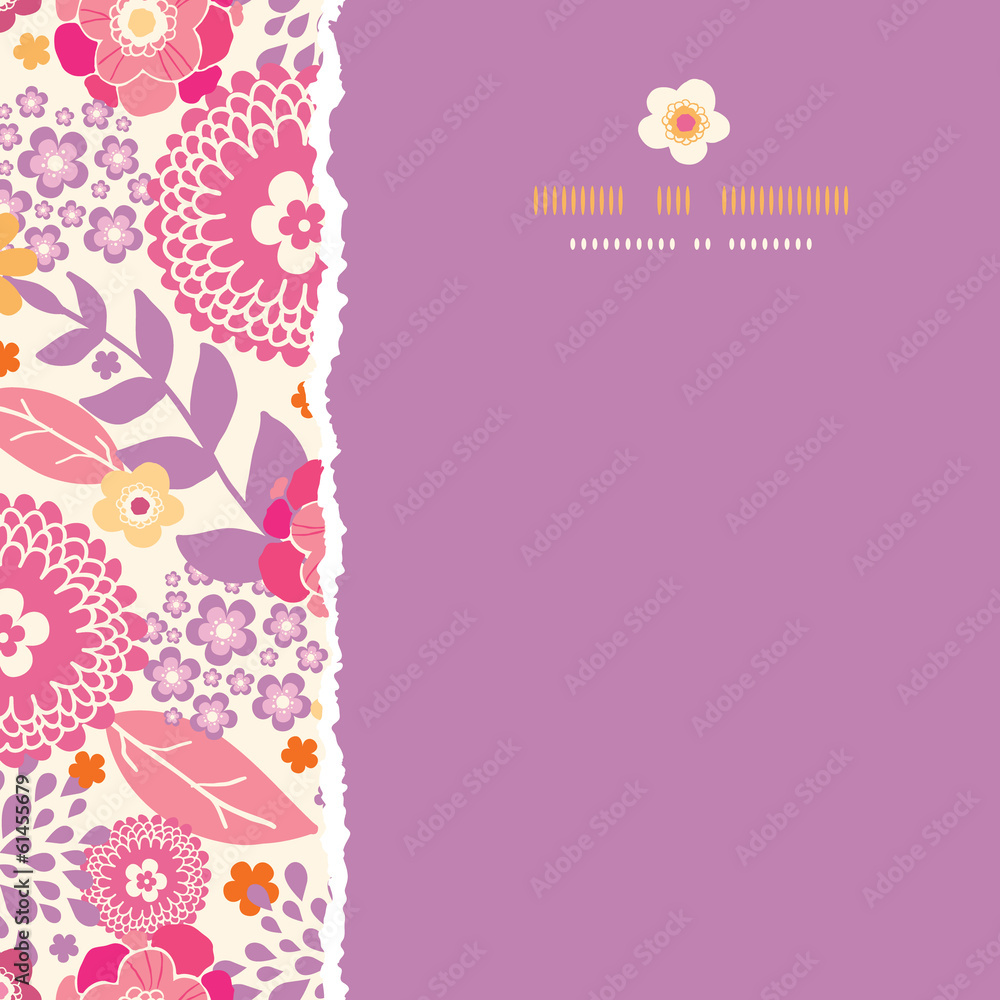 Vector warm summer plants frame square torn seamless pattern Vector warm summer plants frame square torn seamless pattern
