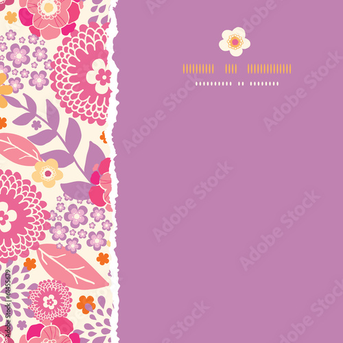 Vector warm summer plants frame square torn seamless pattern