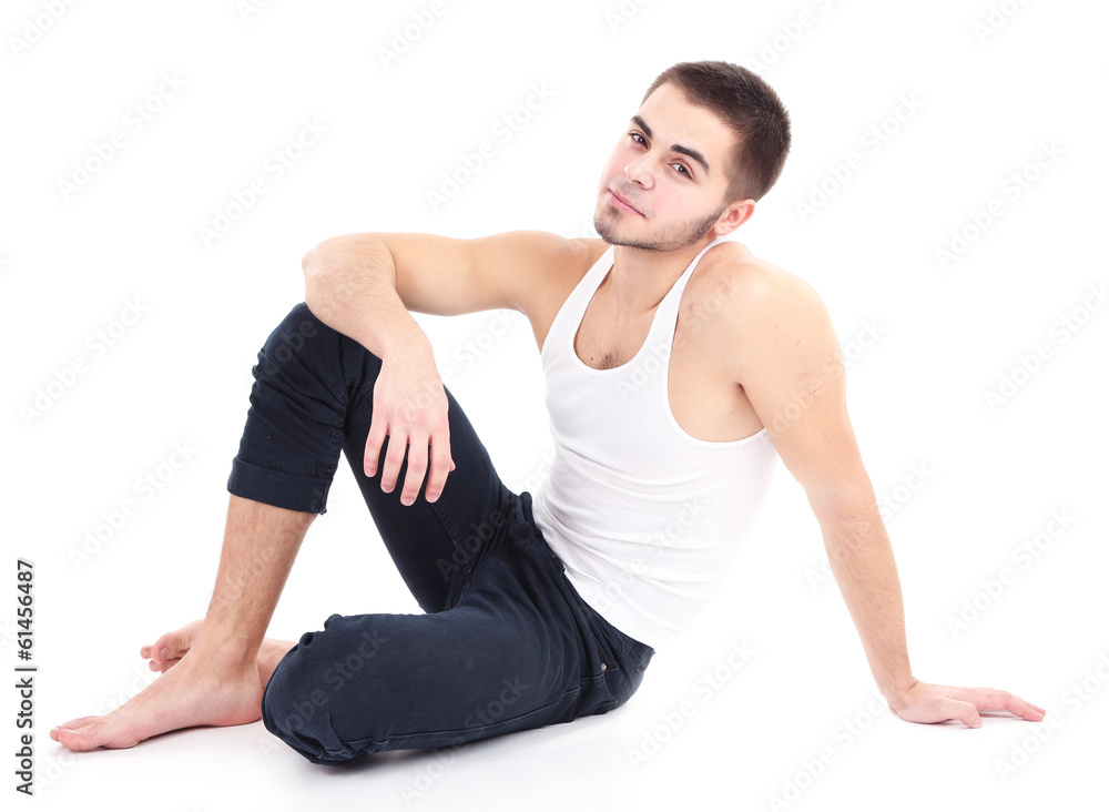Handsome young man isolated on white Handsome young man isolated on white
