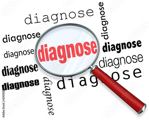 Diagnose Words Magnifying Glass Finding Searching Medical Diagno