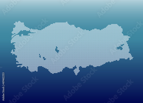 Beyaz noktalardan oluşan Türkiye haritası
