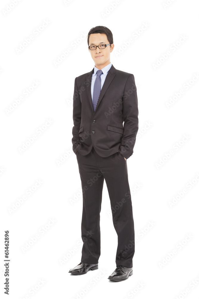 Full body portrait of young happy smiling cheerful businessman Full body portrait of young happy smiling cheerful businessman
