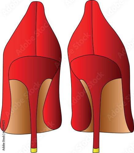 red shoes, isolated object on white background
