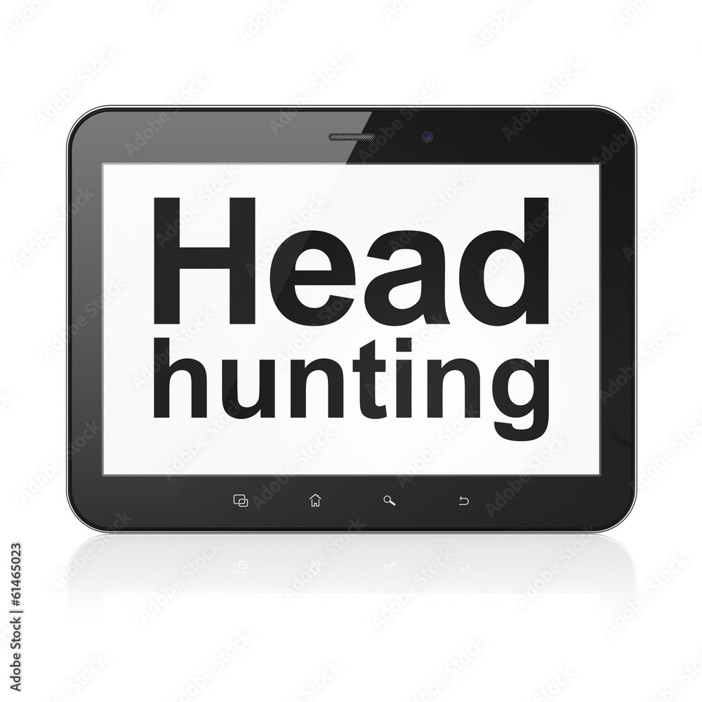 Finance concept: Head Hunting on tablet pc computer Finance concept: Head Hunting on tablet pc computer