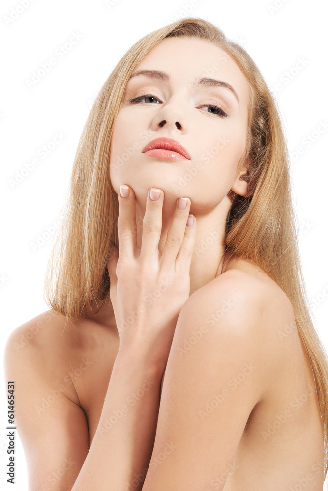 Portrait of beautiful caucasian woman with fresh clean skin. Portrait of beautiful caucasian woman with fresh clean skin.