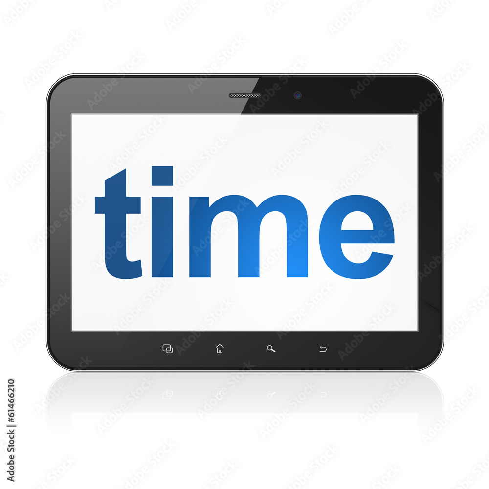 Time concept: Time on tablet pc computer Time concept: Time on tablet pc computer