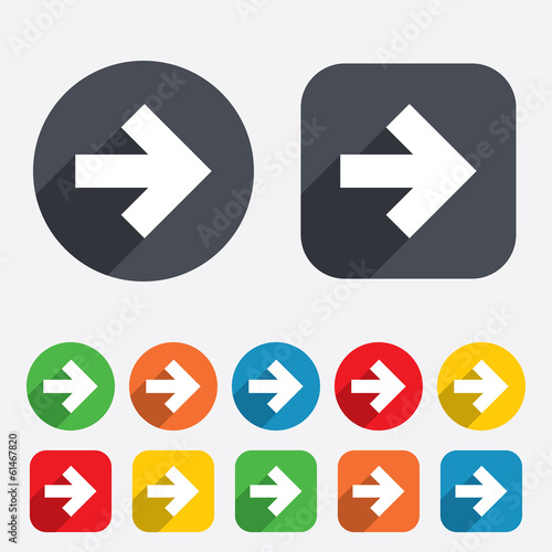 Arrow sign icon. Next button. Navigation symbol
