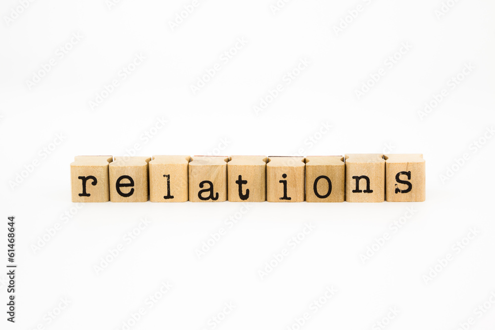 relations wording isolate on white background relations wording isolate on white background