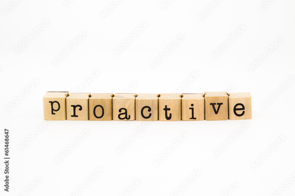 proactive wording isolate on white background proactive wording isolate on white background