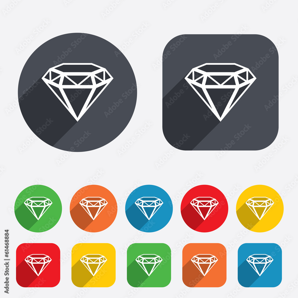 Diamond sign icon. Jewelry symbol. Gem stone. Diamond sign icon. Jewelry symbol. Gem stone.