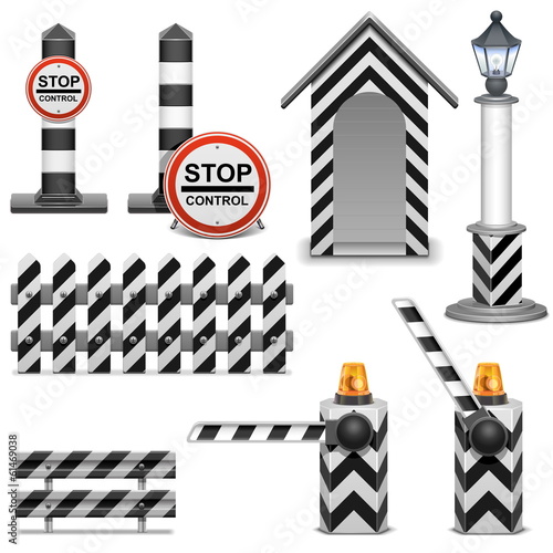 Vector Police Barrier Icons