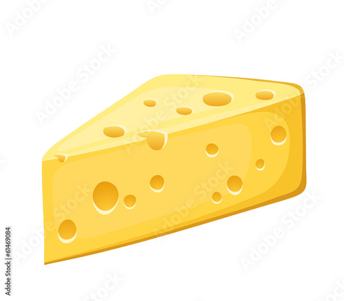Piece of cheese. Vector illustration.