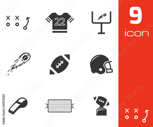 Vector black football icons set