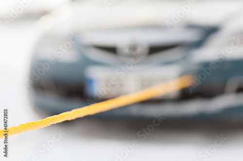 Quadro em tela closeup of towed car with towing rope