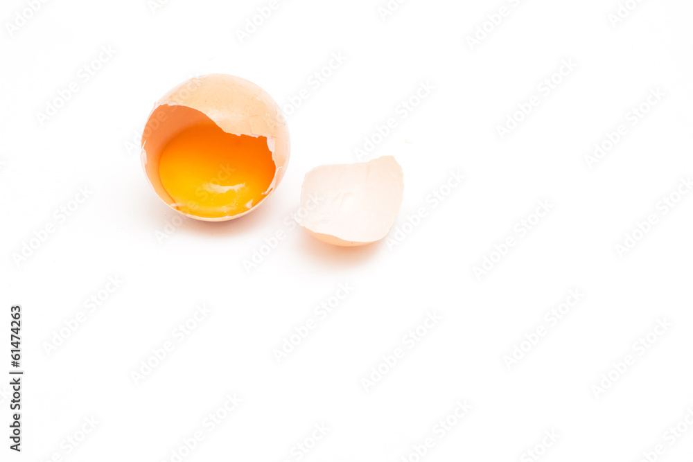 Broken egg isolated on white background Broken egg isolated on white background
