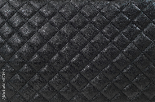 Close up of the black leather texture.