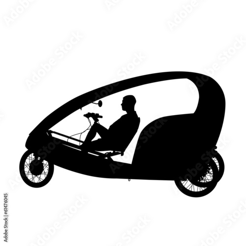 Silhouette of a cyclist male. vector illustration.